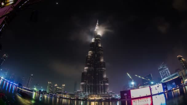 Знаменитое место Burj Khalifa — стоковое видео