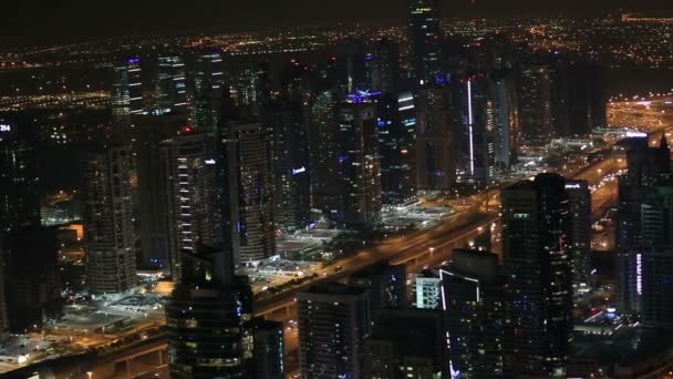 Havadan görünümü Şeyh Zayed yolu ile Dubai Yat Limanı — Stok video
