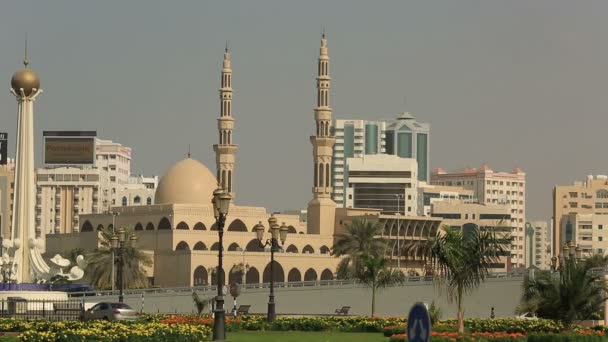 Pohled město Sharjah — Stock video