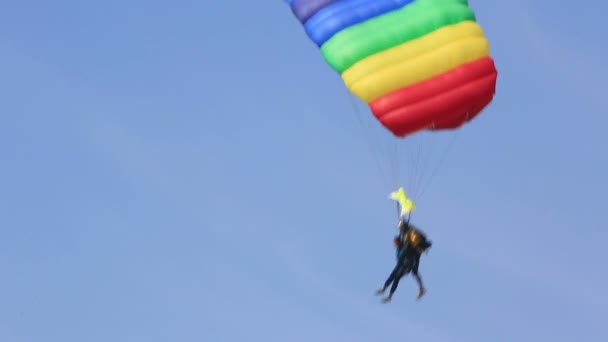 Aterrizaje en paracaídas — Vídeo de stock