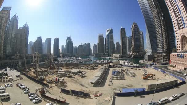 Time lapse nueva zona de construcción de rascacielos — Vídeo de stock