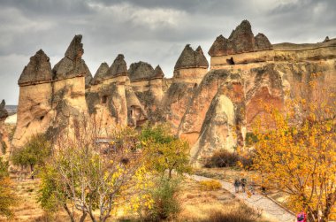 Ünlü mağara şehir Cappadocia, Türkiye'de, Hdr fotoğraf