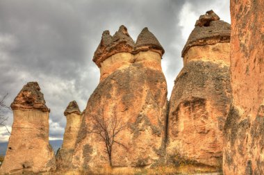 Ünlü mağara şehir Cappadocia, Türkiye'de, Hdr fotoğraf