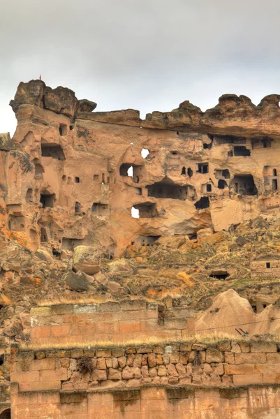 Celebrul oraș peșteră Cappadocia din Turcia, fotografie HDR — Fotografie, imagine de stoc