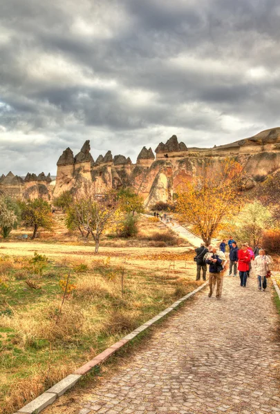 Ünlü mağara şehir Cappadocia, Türkiye'de, Hdr fotoğraf — Stok fotoğraf
