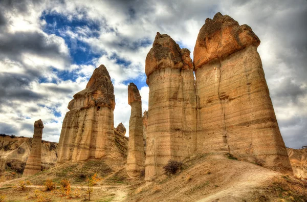 Ünlü mağara şehir Cappadocia, Türkiye'de, Hdr fotoğraf