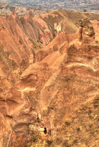 Cidade da caverna famosa Capadócia na Turquia, imagens de HDR — Fotografia de Stock