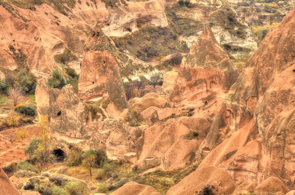 著名洞穴市在 Hdr 摄影土耳其卡帕多西亚 — 图库照片