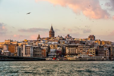 Galata Tower at Sunset clipart
