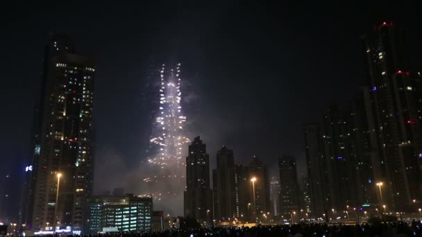 New year fireworks show at Burj khalifa in Dubai series 9 — Stock Video