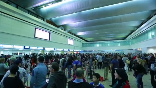 People waiting for passport control — Stock Video