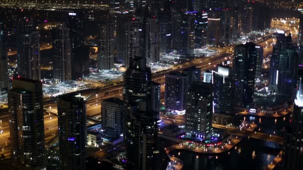 Vue aérienne Sheikh Zayed Road avec Dubai Marina — Video