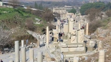turistler Harabeleri sütunları street yürüyüş