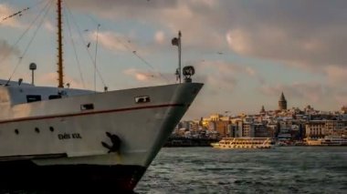 zaman atlamalı fotoğraf, Galata Kulesi ve Eminönü ilçe gün batımında