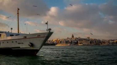 zaman atlamalı fotoğraf, Galata Kulesi ve Eminönü ilçe gün batımında