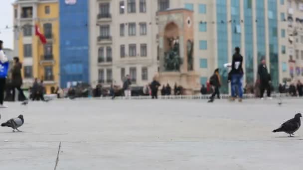 Tid förflutit taksim square, tracking shot — Stockvideo