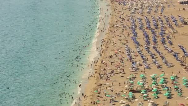 Πλήθος τη διάσημη place παραλία της Κλεοπάτρας — Αρχείο Βίντεο