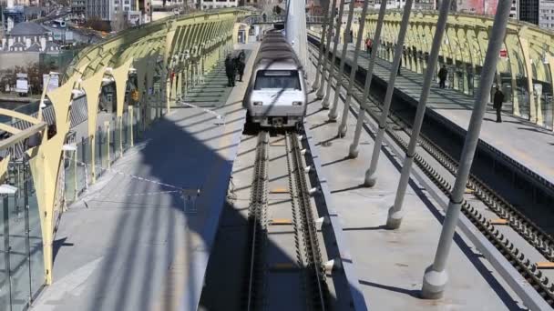 Metro trein brug en station 11 — Stockvideo