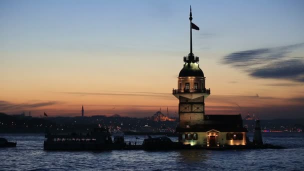 Famous place ancient Maiden's Tower — Stock Video