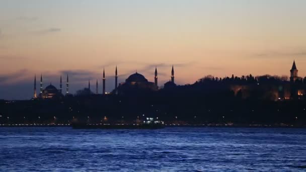 Famoso lugar en la escena de Estambul — Vídeo de stock