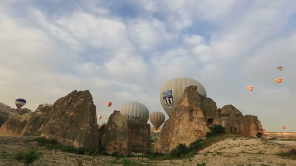 Lucht ballonnen tour in Cappadocië 5 — Stockvideo