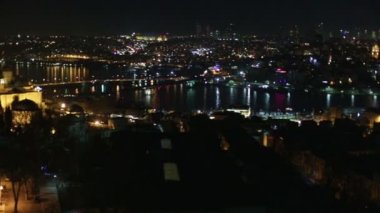 Istanbul şehir 5 gece manzarası havadan görünümü