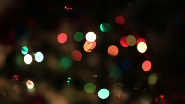 Bokeh arka plan Xmas ağacı ışık — Stok video