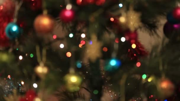 Fondo Árbol de Navidad luz — Vídeos de Stock