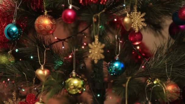 Arrière-plan arbre de Noël lumière — Video