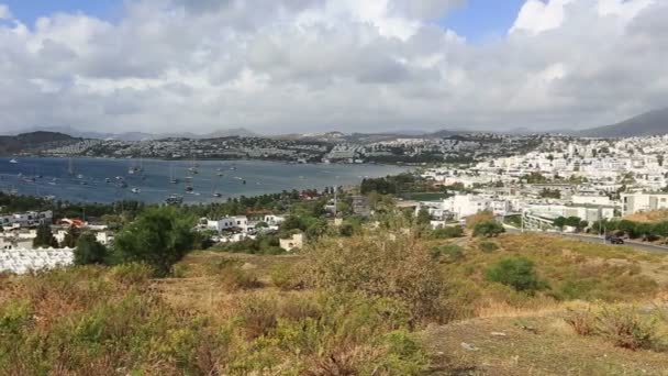 Sehr berühmter ort reiseziel bodrum bay (pan shoot) — Stockvideo