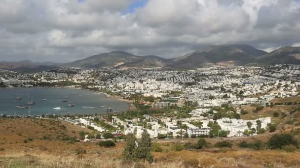 Destino de viaje lugar muy famoso Bodrum Bay (brote de pan ) — Vídeos de Stock