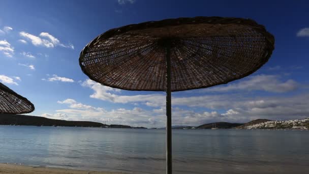 Lugar muito famoso destino de viagem Bodrum Bay — Vídeo de Stock