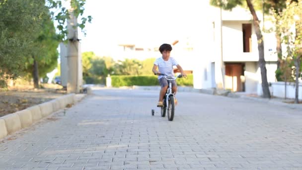 Pequena criança andar de bicicleta — Vídeo de Stock