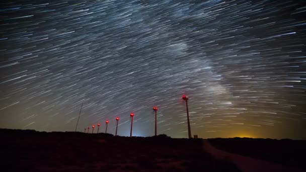 风电机组与银河系 7 — 图库视频影像
