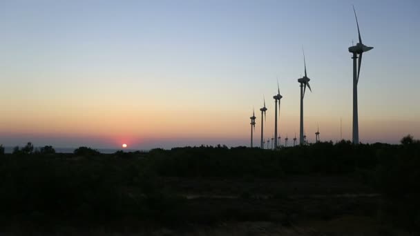 Zaman atlamalı rüzgar türbini, yel değirmeni, yeşil enerji, yenilenebilir enerji — Stok video