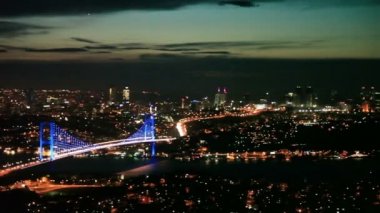istanbul gece şehir ve Boğaziçi Köprüsü 4 Hd 1080p
