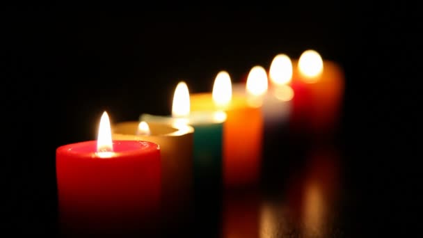 Candles burning for love  1 HD 1080p — Stock Video