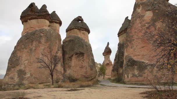 Ünlü şehir Türkiye Kapadokya'da — Stok video