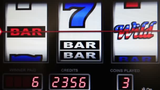 Slot machine series, wining any seven — Stock Video