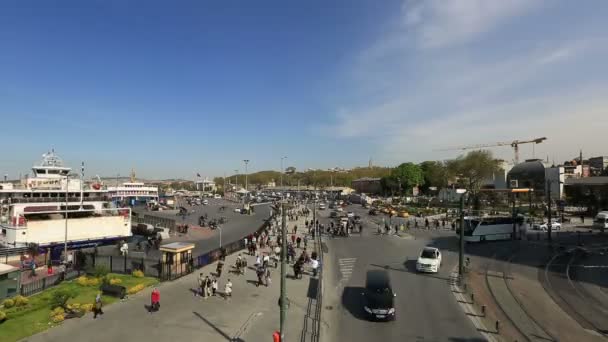 Time lapse the busy city traffic at Istanbul turkey — Stock Video