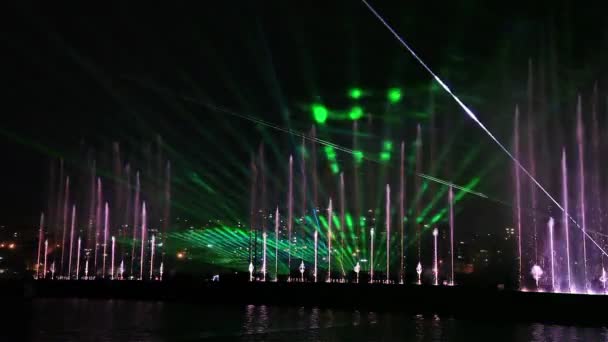 Water, licht en laser-show 5 — Stockvideo