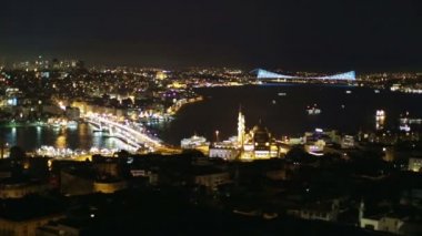 istanbul City 3 gece manzarası havadan görünümü