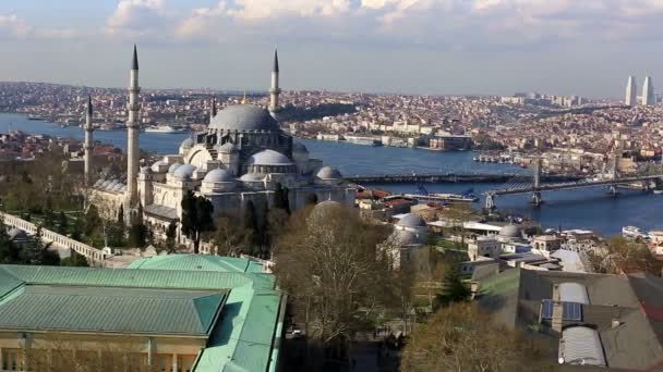 Skyline пташиного польоту в місто Стамбула 3 — стокове відео