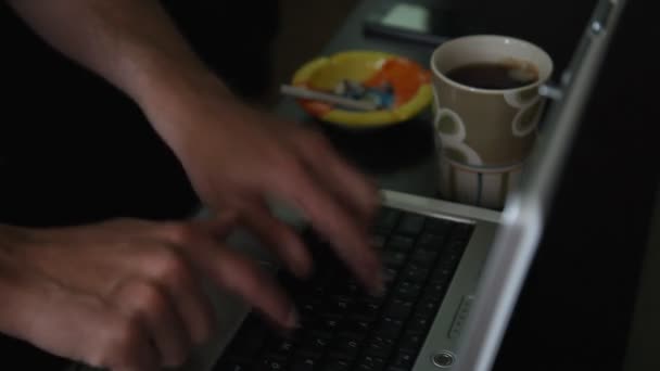 Man typing computer HD 1080p — Stock Video