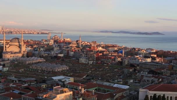 Skyline van luchtfoto in istanbul city 8 — Stockvideo