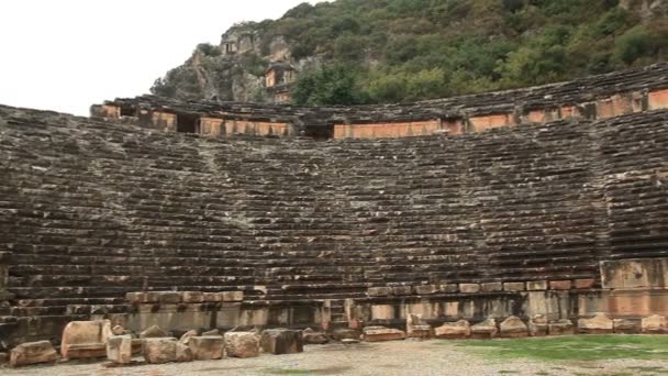 Römisches Amphitheater in Myra — Stockvideo