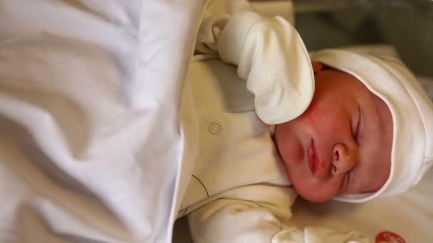 Newborn in hospital room 2 — Stock Video