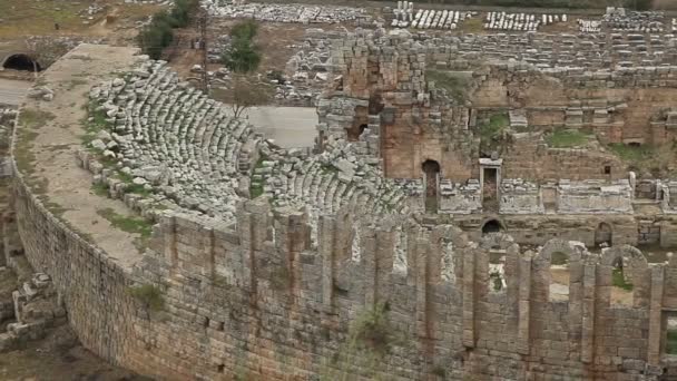 Antiguo Anfiteatro de Perge — Vídeo de stock