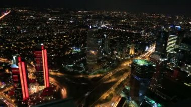 gece zaman atlamalı hava manzaralı istanbul şehir