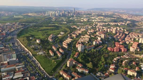 Upływ czasu panoramę antenowe wiev Stambuł — Wideo stockowe